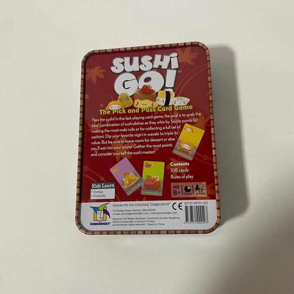 Sushi Go! The Pick and Pass Card Family Game 2-5 Players Quick Game - Like New - Picture 3 of 3